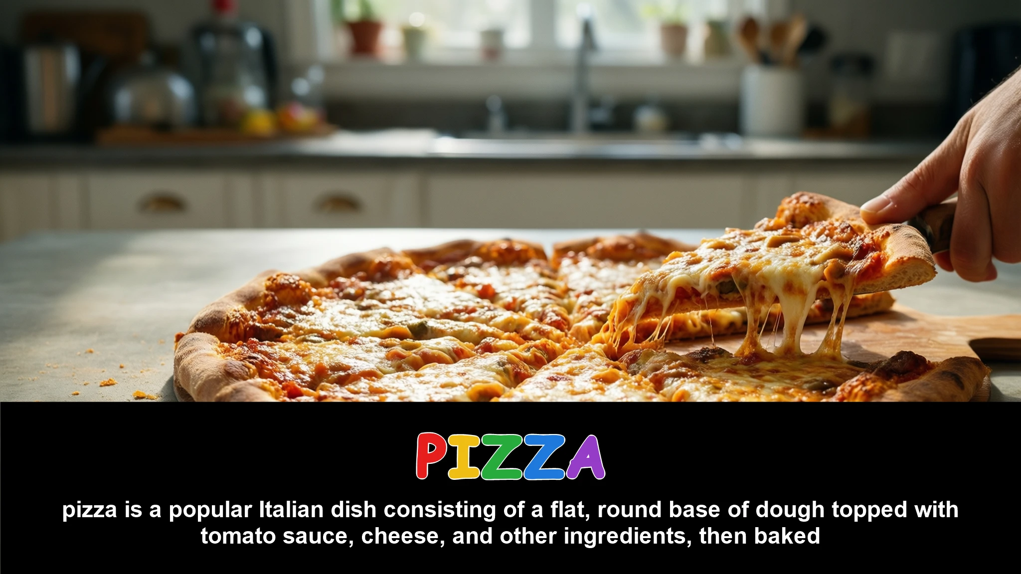 English Illustration for pizza
